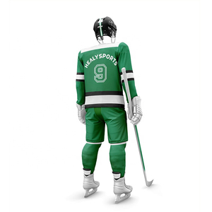 Conjunto de Jersey de Hockey sobre Hielo Healy Verde y Blanco Sublimado, Absorbente de Humedad, Manga Larga, Ropa de Invierno para Hombre - Product Image 5