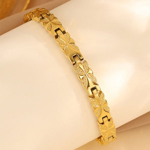 Waterproof Anti Tarnished Stainless Steel Fashion <b>Bracelet</b> & <b>Bangle</b> 14K 18K Gold Plated Magnetic Gold Nugget <b>Bracelet</b> For Women - Product Image 2