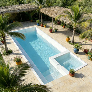 Piscine en fibre de verre à faible entretien, piscine enterrée de jardin avec bancs résistants aux UV, longue durée de vie, résistante à la corrosion - Product Image 2