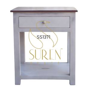 Mesita de noche de madera maciza de estilo único para hoteles y resorts, mesita de noche de diseño moderno pintada con mango macizo indio - Product Image 1