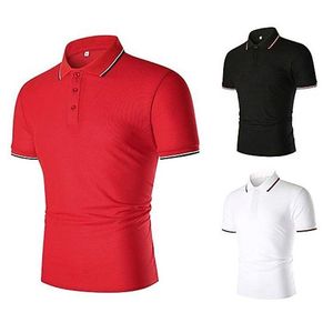 เสื้อโปโลผ้าคอตตอนสำหรับผู้ชายคอลเลกชั่นล่าสุดผ้าเจอร์ซีย์สีพื้น - Product Image 4
