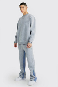 Pantalons de survêtement évasés unisexes de marque personnalisée, pantalons décontractés à jambes droites de couleurs contrastées pour hommes et femmes, bas actifs - Product Image 2