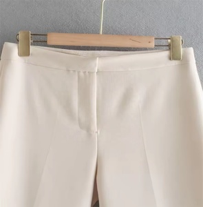 Ropa femenina, nuevos Pantalones rectos laterales Vintage, cremallera, Mosca, blanco, cintura alta, ropa de calle de calidad superior, pantalón/pantalón para mujer - Product Image 4
