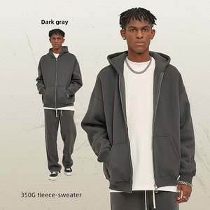Hot <b>sale</b> Autumn solid color men's long-sleeved <b>zipper</b> Hoodies With Customised Color And Sizes - Product Image 5