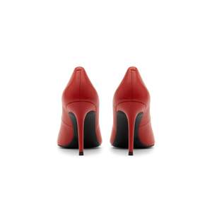รองเท้าส้นเข็มแบบสวม V Logo D'Orsay สีแดง หัวปิด น้ำหนักเบา ผลิตในอิตาลี - Product Image 3