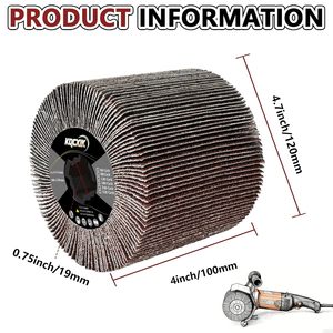 Herramienta de Acondicionamiento de Superficies, Rueda de Pulido de Tela de <span class=keywords><strong>Esmeril</strong></span> de 115X100X19MM, Rueda Abrasiva de Tambor con Disipación Rápida de Calor para Metal - Product Image 2
