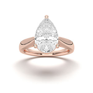 Anillo de compromiso de diamante con corte de pera de moissanita de 1,00 quilates, quilates, 10K14K18K, Oro Sólido, hecho a mano en anillos de diamantes - Product Image 5