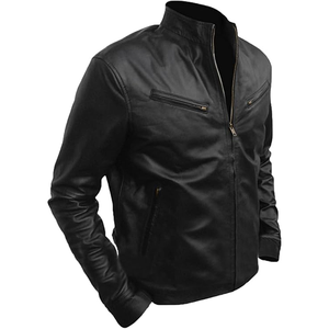 Vestes en cuir personnalisées de couleur olive pour hommes Fourniture en gros de conceptions personnalisées, broderie et impression de logo - Product Image 3