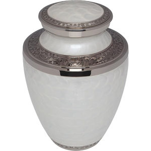Classique Étain Tri Bande Funéraire Adulte Crémation Urnes pour Cendres Humaines En Vrac En Gros Remise En Laiton Métal Blanc Couleur À La Main - Product Image 3