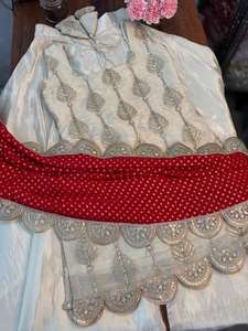 Punjabi bordado Sharara Pallazo traje dupatta sin mangas corto étnico traje boda paquistaní Chinnon Diwali niñas vestido - Product Image 2