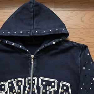 Survêtements d'hiver de haute qualité pour hommes, vêtements décontractés, survêtements en strass, 100% coton, séchage rapide, ensemble de survêtement à capuche - Product Image 3