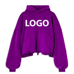 Diseño con capucha de manga larga de invierno para hombre más vendido 100% algodón mezclado colores personalizados moda estampada desgastada y bordada - Product Image 1