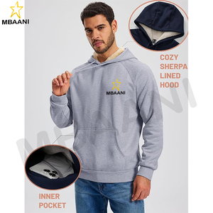 Sweat-shirt pour homme, doublure en polaire sherpa, chaud, thermique, vêtements de travail d'hiver, sweat-shirt à capuche coupe-vent pour homme, pull épais - Product Image 3