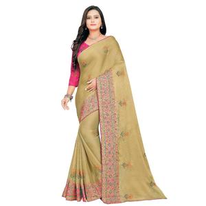 Qualité supérieure indien Sari dernière conception soie tissu fantaisie broderie séquence travail fête porter tenue de mariée exclusif dernière - Product Image 1