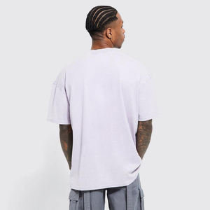 T-shirt tricoté vintage lavé à l'acide de haute qualité avec des boutons de vêtements de sport délavés au soleil T-shirt à bas prix - Product Image 2