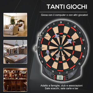 HOMCOM-diana electrónica PP con 6 Dardos y marcador, 44x39. 5X2,2 cm, negro - Product Image 6