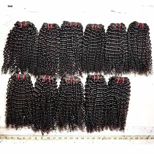 20 "Pelo Rizado indio Natural 100% pelo de templo crudo sin procesar donante único precio al por mayor calidad superior - Product Image 5