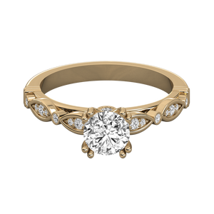 Anillo de Oro de 9K para Mujer con Diamante Solitario Cultivado en Laboratorio, Elegante y Lujoso - Product Image 4