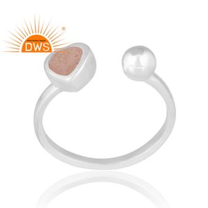 Hot Selling 925 Sterling Silver Natural <b>Chocolate</b> Moonstone Gemstone Ring Custom Jewelry For Women Gift For Her - Product Image 1