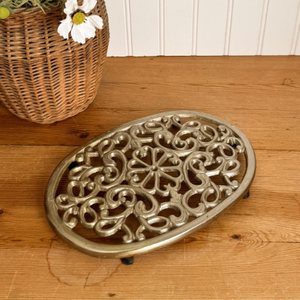 Salvamanteles cuadrado/redondo decorativo contemporáneo personalizado ecológico de aluminio plateado para encimera de cocina - Product Image 2