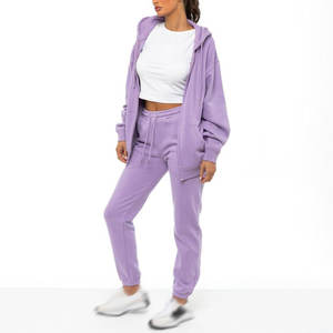 Conjunto deportivo personalizado para mujer con sudadera con capucha y pantalones deportivos para gimnasio, fitness, viajes, ropa de calle, venta al por mayor - Product Image 4