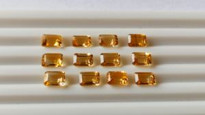 Citrine naturelle jaune de forme octogonale 3x5mm Pierre précieuse en vrac Quartz Coupe coussin Qualité AAAAA Facetté Fabrication de bijoux - Product Image 5