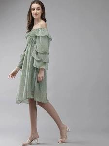 Robe indienne en coton écologique naturel de style bohème fait à la main imprimé floral personnalisé épaules dénudées vêtements d'été lune de miel - Product Image 3
