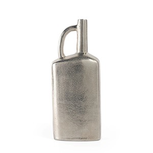 Vase en métal argenté contemporain à poignée, idéal pour la décoration intérieure artistique, l'affichage de bureau et les espaces haut de gamme en provenance d'Inde - Product Image 6