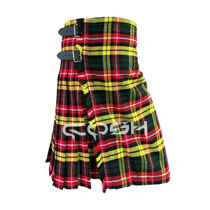 Fait sur mesure Buchanan Tartan mariage Kilt 100% laine acrylique fait à la main traditionnel écossais grande taille Kilt - Product Image 1