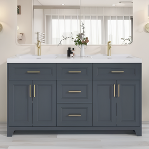 Mueble de Baño de Madera Maciza Blanca de Fábrica Estadounidense al por Mayor, Elegante Mueble de Baño de Madera Maciza Blanca - Product Image 2