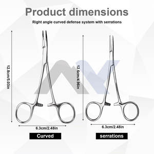 Fórceps hemostáticos de acero inoxidable de grado alemán curvo de 3,5 ", abrazaderas de bloqueo Manual, base de instrumento quirúrgico estándar de seguridad MOL - Product Image 5