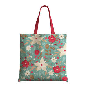 Sacs fourre-tout en toile de coton à motif floral printanier avec fermeture éclair - Product Image 5