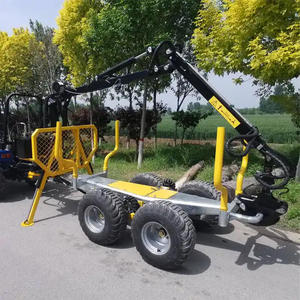 Mini NEW Diesel Timber Trailer Logging <b>Carrier</b> Dump Wood <b>Log</b> Trailer with Crane Loader Forestry Machinery - Product Image 5