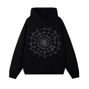 2025 100% algodón PULLOVER Sudadera con capucha de talla grande 240gsm French Terry Knit sólido otoño estampado personalizado parche de satén bordado - Product Image 5