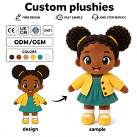Poupées en tissu africaines personnalisées OEM ODM, poupées en peluche noires en coton, peluches africaines en gros