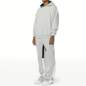 Costume de jogging empilé avec logo personnalisé ensemble de pulls 2 pièces pour hommes survêtements de gym ensembles de pantalons de survêtement en éponge française empilés - Product Image 2