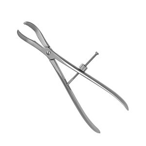 LANGENBECK 8 \ "Ancho 11 mm No Estéril Reutilizable Bloqueo de velocidad manual Fórceps de sujeción de hueso curvo Base de instrumentos quirúrgicos de acero - Product Image 1