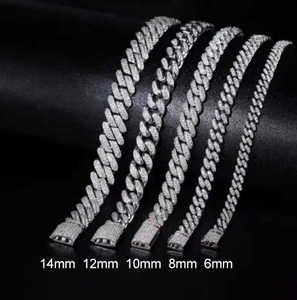 Bijoux Hip Hop Moissanite Collier Cubain Ice Out Chaîne à maillons cubains Moissanite en argent sterling 925 - Product Image 1