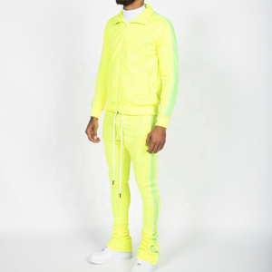 Vêtements de rue pour hommes en gros OEM, pantalon de jogging empilé, veste zippée, ensemble deux pièces, survêtements, ensembles de jogging pour hommes - Product Image 2