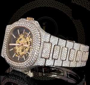 Diamant de haute qualité de taille brillante, cultivé en laboratoire, ton blanc rose exclusif, verre glacé, hip hop, vêtements de fête, luxe, acier inoxydable - Product Image 3