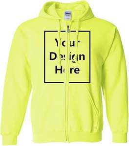 La mejor Sudadera con capucha Power Blend Full-Zip para hombres y mujeres Sudadera de lana de algodón 100% Teñido liso de talla grande disponible - Product Image 5