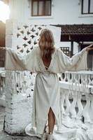 Robe de déesse extrêmement blanche frange mariage robe caftan gitane taille unique robe de festival à dos ouvert pour belle femme dame fille