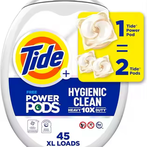 Para Tide Hygienic Clean Heavy Duty, 10x Free Power Pods, 41 unidades, detergente líquido desechable en polvo blanco sin perfume para ropa - Product Image 5