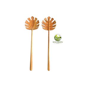 Wooden Serving Utensils <b>Set</b> Minimalist Design Long Handle Eco Friendly Non-Toxic Polished Kitchen <b>Tools</b> - Product Image 6