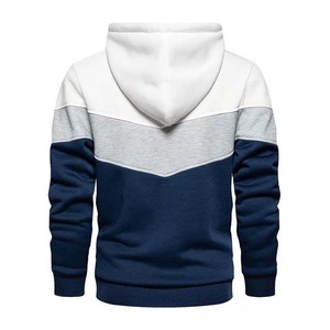 Vente en gros Nouveau design OEM 100% Haut en coton Haute qualité Bloc de couleur unie Logo personnalisé Broderie Pull Hoodies pour hommes Basics - Product Image 3