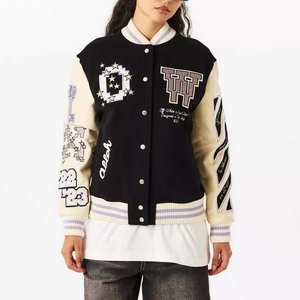 Nouvelles vestes varsity tendance pour femmes, y compris les vestes varsity personnalisées pour femmes grandes tailles et les vestes letterman pour femmes, vente en gros. - Product Image 3