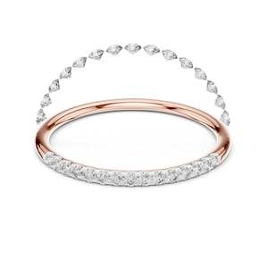 Anillo de Diamantes de Laboratorio de 0.12 CT con Banda Curva y Pavé para Mujer, Claridad VVS-VS EF, Oro de 18K, 14K, 10K y Plata 925, Moissanita - Product Image 2
