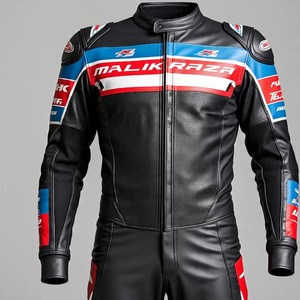 Costume de moto en cuir de vachette de qualité supérieure avec bosse et logo personnalisé, options de gros | Fournisseur d'exportation en vrac - Product Image 1