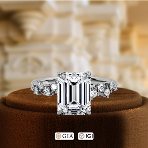 แหวนเพชรเม็ดเดี่ยวทรงคลัสเตอร์ 1 กะรัต สีเขียวมรกต เพชรเพาะเลี้ยงในห้องปฏิบัติการ แหวนเพชรสไตล์วินเทจ เพชรเพาะเลี้ยงในห้องปฏิบัติการ แหวนทองคำแท้ 14K สำหรับวันครบรอบ มอบให้คนพิเศษ - Product Image 2