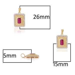 Pendentif en or avec diamant rubis - Pendentif et breloque élégants en diamant - Product Image 4